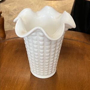 Elegant White Ruffled Vase